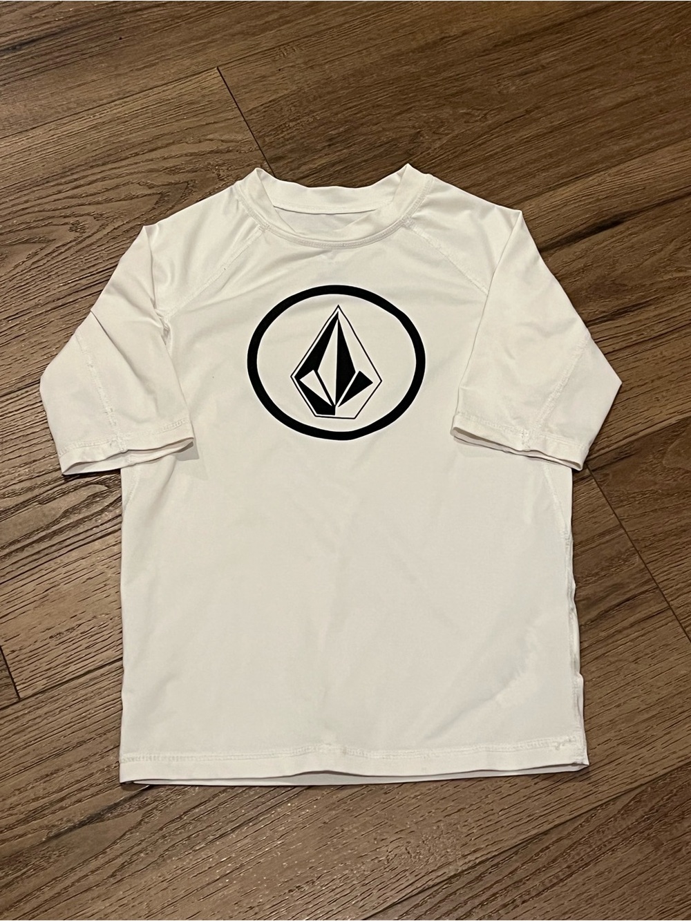 Volcom White Short Sleeve Logo Rash Guard for Kids